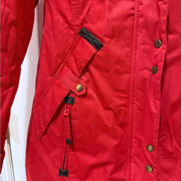 Women's Red Ski Jacket with Fur Hood size XS Used Once, Like New - Picture 7 of 8